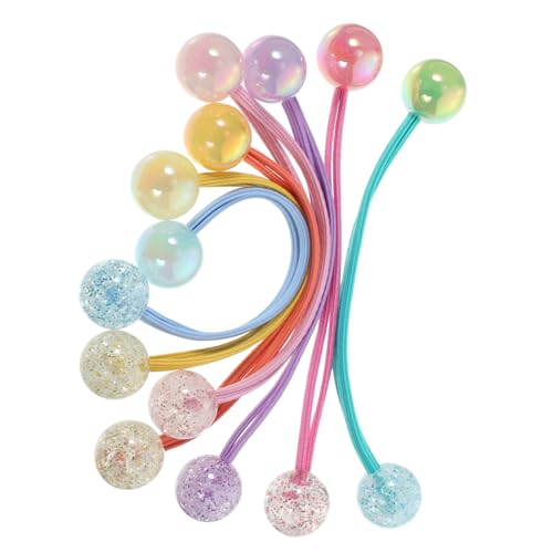 Ipetboom Haarbänder 14 Stk Pferdeschwanzseile mit Perlen Pferdeschwanz-Ball-Haarseile haarband set hair accessories for girls Kugelhaarseile Kugel kleines Mädchen Stirnband Gummiband von Ipetboom