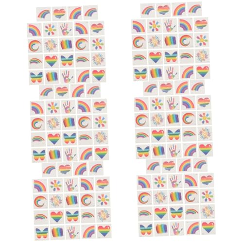 144 Stk Gesichtsaufkleber dauerhafte Fälschung Halloween-Aufkleber temporary tattoos temporäre tattoos Ornament Aufkleber mit Regenbogenfahne lgbt-Regenbogenaufkleber das Gesicht von Ipetboom