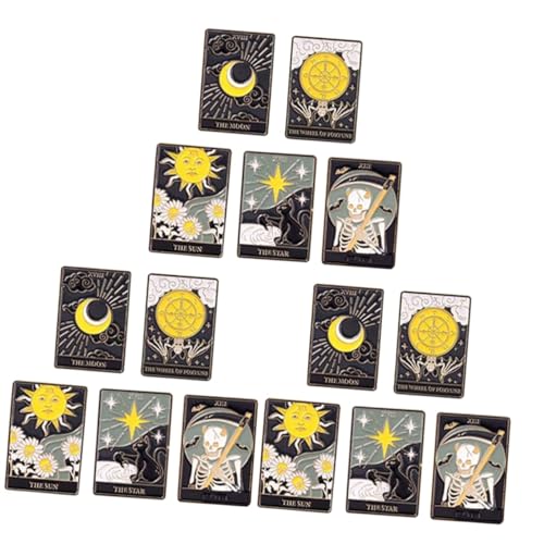 Ipetboom 15 Stck. Teiliges Tarot Broschen aus Langlebigem Legierungs Material Kreative Emaille Anstecknadeln für Kleidung Schal Hut Unisex Schmuckaccessoires für Damen und Herren Ipetboom 15 Stck. Teiliges Tarot Broschen aus Langlebigem Legierungs Material Kreative Emaille Anstecknadeln für Kleidung Schal Hut Unisex Schmuckaccessoires für Damen und Herren von Ipetboom