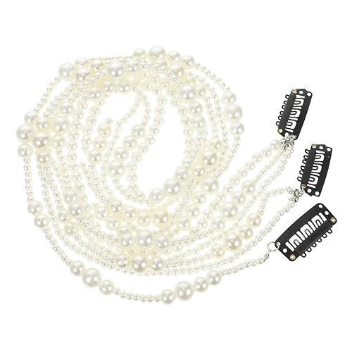 Ipetboom 15 Stk Haarschmuck aus Perlen geflochtene Clips Festival Hochzeit Kopfschmuck Haarbänder Tiara Haarschmuck für Damen Zöpfe Haarzopf-Zubehör Quaste Haarnadel verlängern flechten von Ipetboom