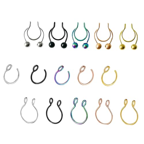 Ipetboom 15 Stück Teiliges Nasenring Set aus Rostfreiem Leichtes Bequemes Nasenpiercing Schmuck Vielseitig für Damen für Familie und Freunde für Partys und Alltag von Ipetboom