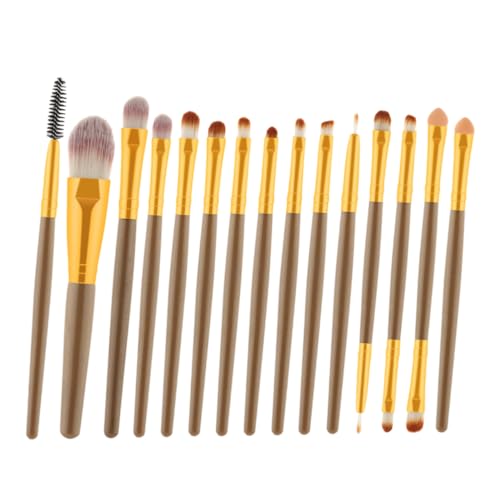 Ipetboom 15stücke Teiliges Makeup Pinselset Mit Holzfarbenem Griff Rosa Und Weißen Nylonborsten Professionelle Pinsel Für Puder Für Frauen von Ipetboom