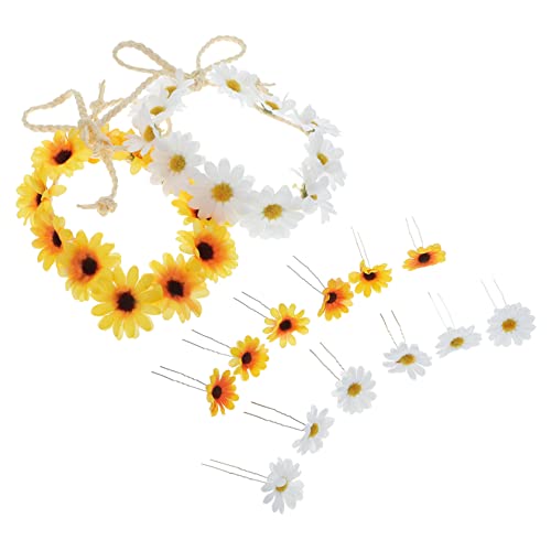 Ipetboom 16St Sonnenblumengirlande sonnenblumen haarband sonnenblumen haarschmuck Hochzeit Haarspangen Haarschmuck für Mädchen Foto Tiara Haargummi Sonnenblumen-Haarspangen von Ipetboom