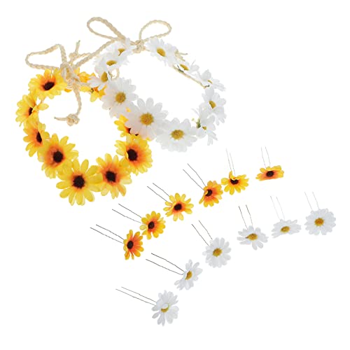 Ipetboom 16stücke Teiliges Sonnenblumen Haarschmuck Für Bräute Handgefertigte Kopfbedeckung Und Haarspangen Für Hochzeiten Und Besondere Anlässe Stilvolles Blumen-haarband Für Frauen von Ipetboom