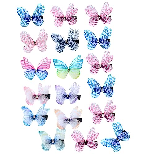 Ipetboom 18 Stk Tüll Schmetterling Haarspange Feenschmuck für Frauen geflochtene Haarspangen haarschmuck Haarnadel Schmetterlings-Haarspangen für Mädchen Feen-Accessoires für Frauen Zubehör von Ipetboom