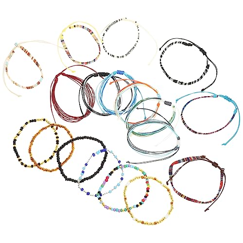 Ipetboom Boho Fußkettchen Satz für Damen 18 Stücke mit Bunten Perlen Handgewebt für Strand und Partys Mehrlagig Eleganter Fußschmuck von Ipetboom