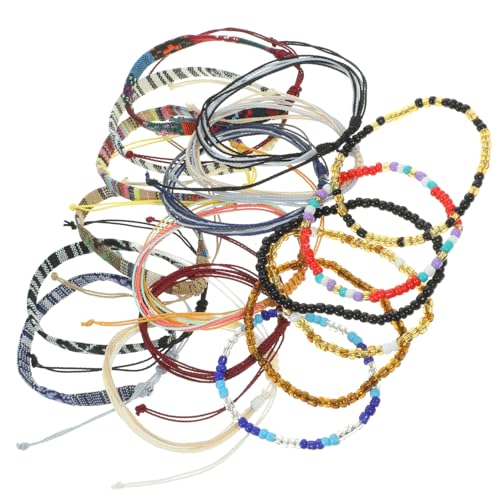 Ipetboom 18 Stück Teiliges Boho Fußkettchen Damen Bunte Perlen Handgewebte Leichte Knöchelketten Strand Schmuck Modische Accessoires für Frauen von Ipetboom