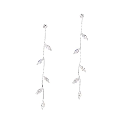 Ipetboom 1Paar Lange Quaste Ohrstecker mit Strasssteinen im Blattdesign Eleganter Schmuck für Frauen Perfektes für Geburtstag und Besondere Anlässe von Ipetboom