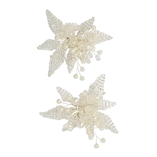 Ipetboom 1Paar Perlenschuhschnallen mit Blumenornamenten Abnehmbare Dekoration für Hochzeit Abschlussball und Besondere Anlässe Schuhschnallen für Damen von Ipetboom