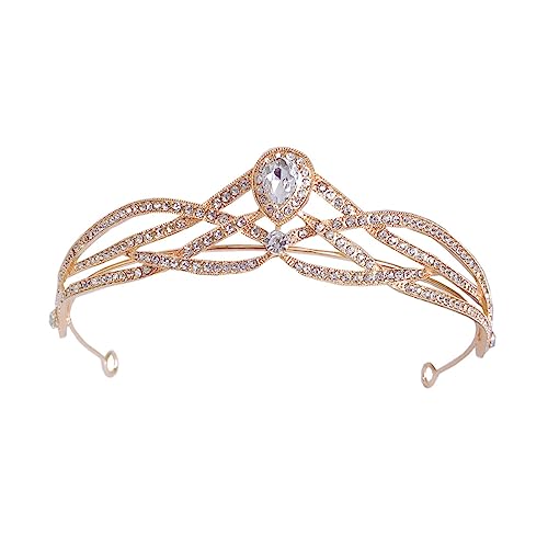 Ipetboom 1Pc Strass Krone Braut Kopfschmuck Krone Mädchen Frauen Hochzeit Krone Hochzeit Kopfschmuck Für Braut Tiara Strass Kopfschmuck Braut Haarschmuck Die Krone Echt Zirkonium Weiß von Ipetboom