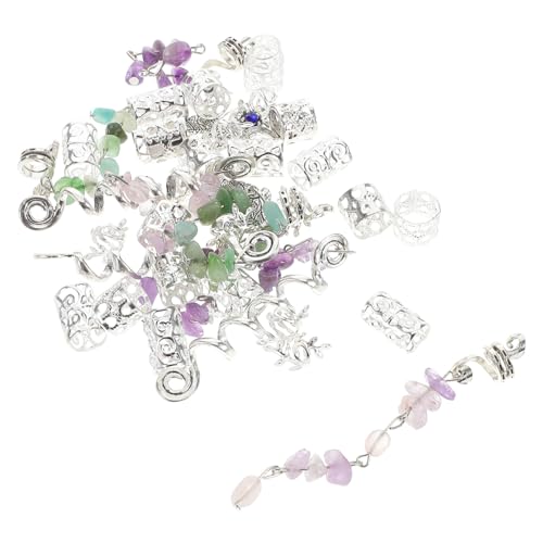 Ipetboom 1Satz Einzigartige Dreadlock für Zöpfe Handgefertigte Haarschmuckaccessoires aus Metall und Stein Zopfperlen für Vielseitige Verwendung als Schmuckanhänger von Ipetboom