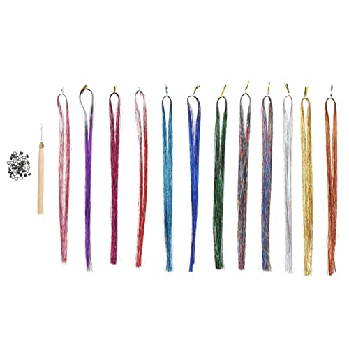 Ipetboom 1satz Hair Tinsel Strands Für Mädchen Bunte Hair Tinsel Stränge Zum Einflechten Lang Farben Inkl Häkelhaken Clips Haaraccessoire Für Kreative Frisuren von Ipetboom