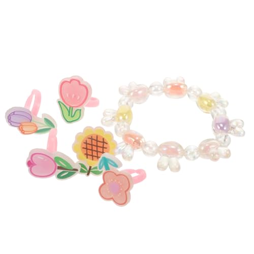 Ipetboom 1Satz Schmuckset Ringe Armband mit Schmuckkästchen Dekorative Blumenringe für Kleine Farbenfrohes Sicheres Design für Ipetboom 1Satz Schmuckset Ringe Armband mit Schmuckkästchen Dekorative Blumenringe für Kleine Farbenfrohes Sicheres Design für von Ipetboom