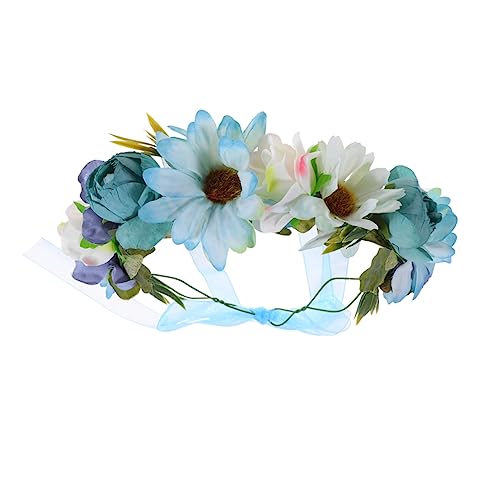 Ipetboom 1Stk Blumengirlande Hochzeit Blatt Stirnband Brautperlen-Stirnband Haargummi Tiara Haarreifen Blumenkopfschmuck für die Braut Kopfbedeckung Blütenkopf Haarschmuck Kind Kranz von Ipetboom