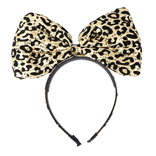 Ipetboom 1Stk Bogen-Leopard-Stirnband Damen-Stirnband Leoparden-Stirnband mit Schleife Tiara Haargummis Leoparden-Haarreifen Stirnband im gotischen Stil Halloween schmücken von Ipetboom