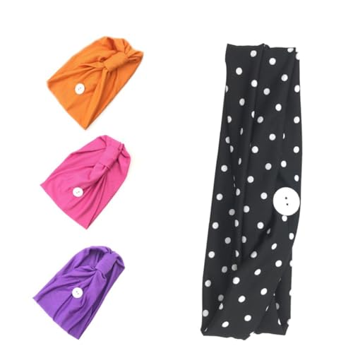 Ipetboom 1Stk Haarband Turban Lauf-Stirnband dehnbare Stirnbänder für Frauen Stirnbänder für Männer Haarschmuck laufende Kopfbedeckung Stirnband mit Knöpfen Yoga Schal Mann von Ipetboom