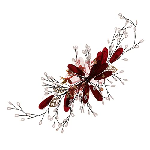 Ipetboom Handgemachte Rote Blumen Haarspange Haarspange Braut Haarnadel Modische Kleid Haarnadel Ideal Für Hochzeiten von Ipetboom