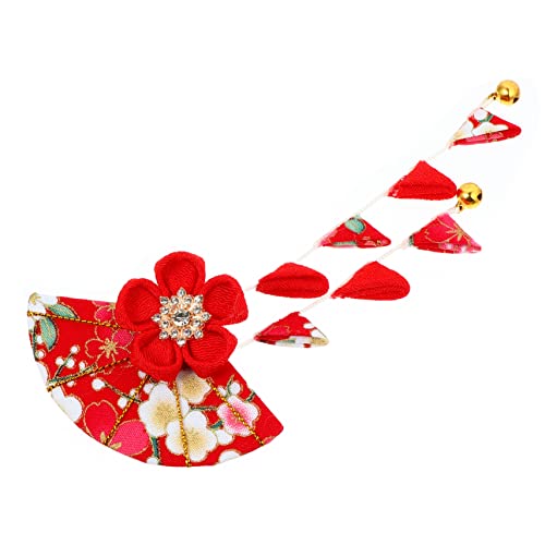 Ipetboom 1stk Kopfbedeckung Im Japanischen Stil Reisezubehör Ornament Florale Haarspange Binden Haarpflegezubehör Kimono-haarspange Mexikanische Hut Gut Mädchen Quastenhaar Rot Stoff Reisen von Ipetboom