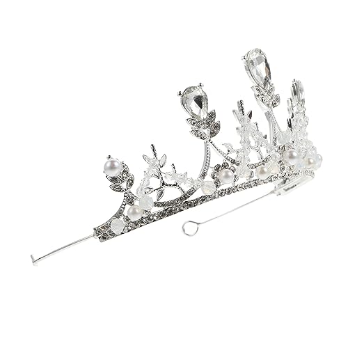 Ipetboom 1Stk Krone Haarschmuck Kleid Dame mittelalterliches Strauß Party prinzessinen krone prinzessinnen krone bride krone Braut Tiara im barocken Stil Kronendekor Legierung Silver von Ipetboom