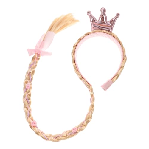 Ipetboom 1Stk Party Princess Crown Braid Bunte Kinderstirnbänder Haarschmuck Kopfbedeckung Kostümzubehör für Mädchen Prinzessin Krone Stirnband Tiara Haarbänder Kronenband von Ipetboom