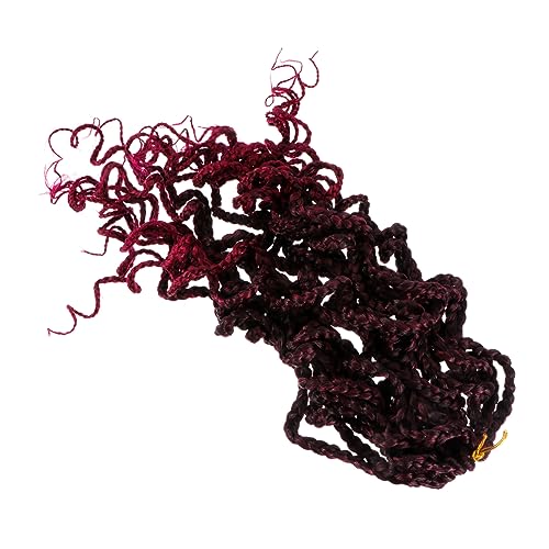 Ipetboom 1Stk Perückenhaken mit drei Strängen menschliche geflochtene Perücken gefälschte gehäkelte Haare Häkelnadel Tiara Haarpflegezubehör gefälschte Zöpfe für Frauen rot von Ipetboom
