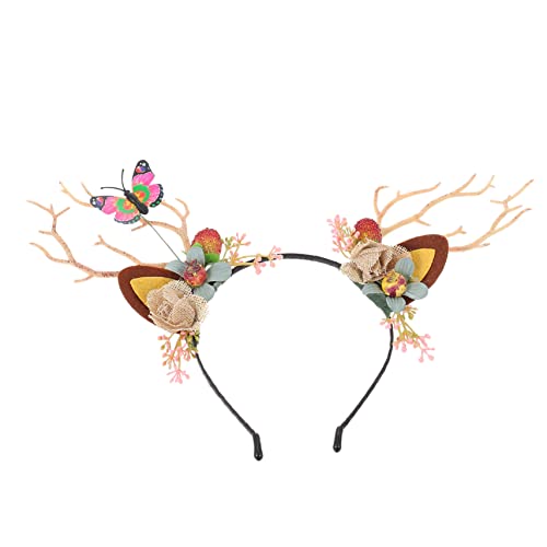 Ipetboom 1Stk Weihnachtsgeweih Stirnband Bommeln Kostüm Rentiergeweih Stirnband Stirnbänder Weihnachtshaarbänder christmas haarreif christmas headband Haarreiber Weihnachtskopfschmuck Zweig von Ipetboom