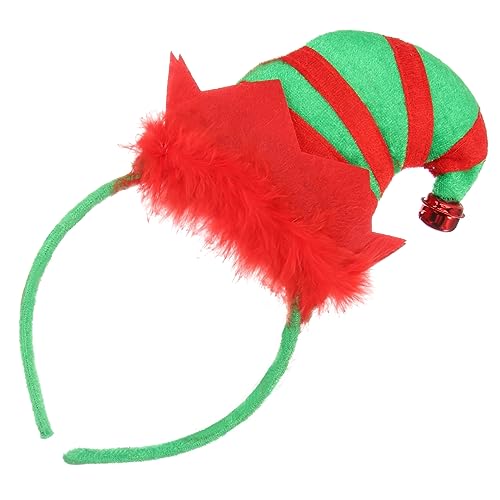 Ipetboom 1Stk Weihnachtskopfbedeckung Kappe Rave-Accessoires Glänzend gestreifter Bühnenpartyhut Paillette Weihnachtsmann Rand Weihnachtskopfschmuck Haarreifen Weihnachtshaarband von Ipetboom