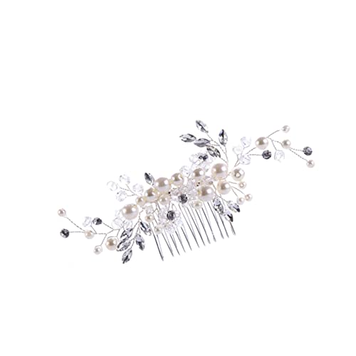 Ipetboom 1Stk haarspange hochzeit haarnadeln hochzeit Kopfschmuck für die Braut Brautkopfschmuck für die Hochzeit Tiara Brauthaarkamm Haarkamm für die Braut Kristall Perle von Ipetboom