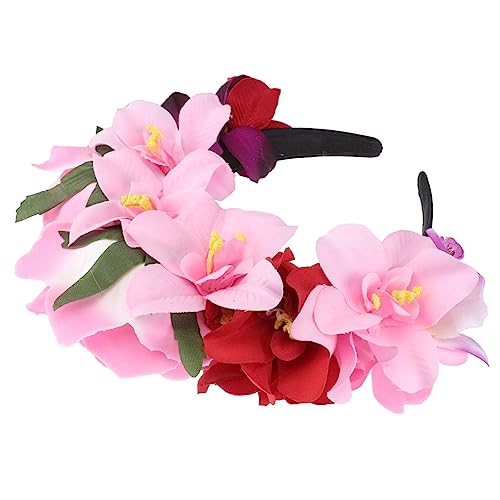 Ipetboom 1Stk rosa Stirnband hair accessories women hochzeitshaar schmuck Stirnbänder mit Rosenblüten Halloween-Blumen-Stirnband die Blumen Kopfbedeckung Kleidung Fräulein von Ipetboom