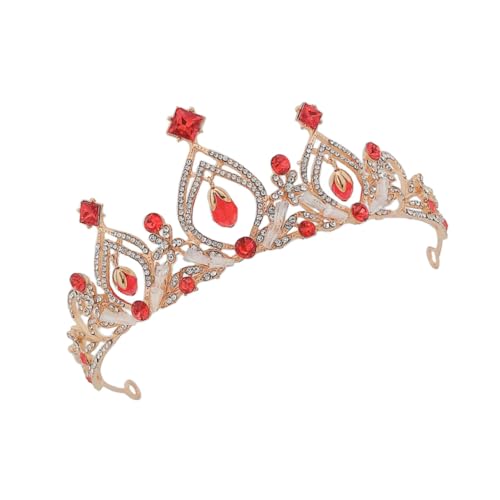 Ipetboom 1stück Elegante Junge Mädchen Krone Headdress Für Geburtstagsfeiern Rote Kristall-krone Für Mädchen Für Besondere Anlässe Und Fotografie von Ipetboom