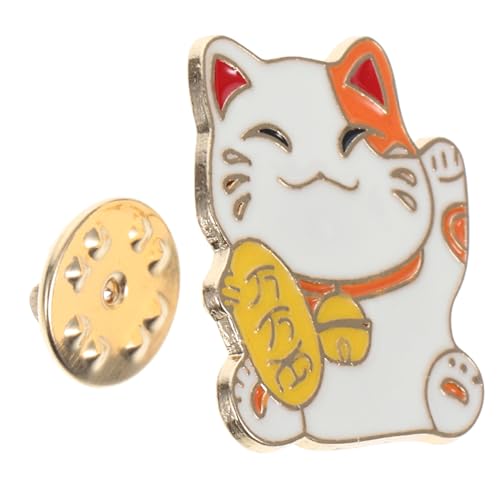 Ipetboom 1Stück Katzenbrosche Glückskatze Anstecknadel im Japanischen Stil Cartoon Design Langlebig und Robust Perfektes für Fans der Japanischen Kultur von Ipetboom