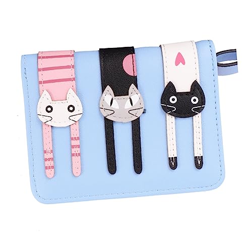 Ipetboom Damenbrieftasche Kurzkatzenmuster Geldbörse Aus Pu-Material Reißverschluss Brieftasche Mit Kartenfächern Für Frauen Geldbeutel Für Schule Büro von Ipetboom