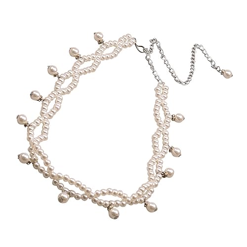 Ipetboom Perlen Taillenkette für Damen Dekorationsgürtel Kunstperlen Verstellbare Hüftkette für Partys und Hochzeiten Modischer Perlengürtel von Ipetboom