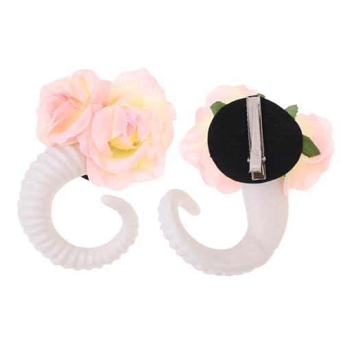 Ipetboom 1paar Dekorative Haarbänder Stilvolle Halloween Headdress Und Fotorequisiten Für Partys Cosplay Und Besondere Anlässe Weiße Und Champagnerfarbene Rosen von Ipetboom