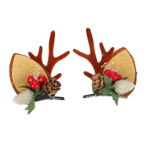 Ipetboom 1paar Weihnachts-haarspangen Mit Niedlichen Rentierhörnern Leichte Bequeme Haarclips Für Mädchen Für Festlichkeiten Und Tägliche Nutzung von Ipetboom