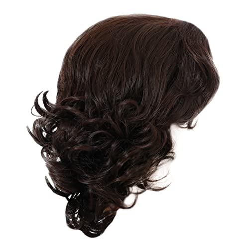 Ipetboom Herren Kurze Perücke Mit Gekipptem Bang Lockiges Geschichtete Shaggy Stil Synthetisches Haarteil Waschbar Cosplay Kopfbedeckung von Ipetboom