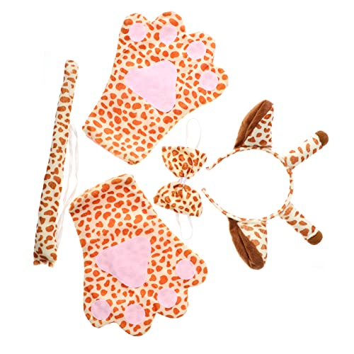 Ipetboom Giraffenkostüm Erwachsene Mit Giraffe Ohren Stirnband Plüschfliege Handschuhe Und Für Halloween Tier Cosplay Party Requisiten von Ipetboom