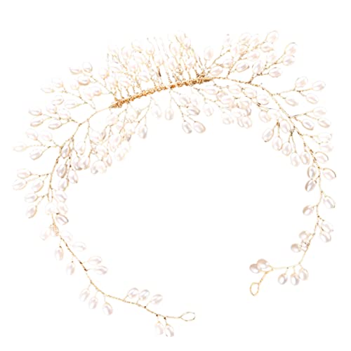 Ipetboom 1stück Goldene Perlen-haarkamm Brautkopfschmuck Hochzeits-haarspange Hochzeits-haaraccessoire Für Braut Abendveranstaltungen Und Besondere Anlässe von Ipetboom
