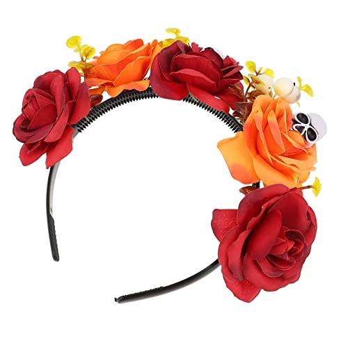 Ipetboom 1Stk Halloween-Stirnband mexikanisches Stirnband Tag des toten Stirnbandes halloween haarschmuck halloween kopfschmuck Erwachsener Zubehör Dekorationen Rose Damen von Ipetboom