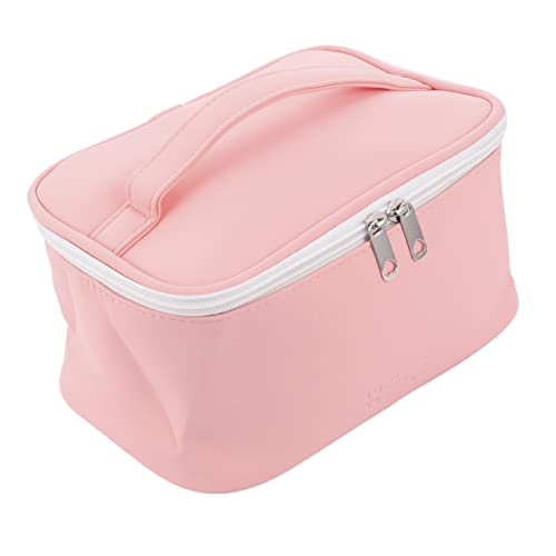 Ipetboom 1stk Handkosmetiktasche Schminktasche wasserdichte Kosmetiktasche Toilettenartikel Für Damen Make-up-Tasche Für Den Urlaub Rosa Pu Reisen Handtasche Hohe Kapazität von Ipetboom