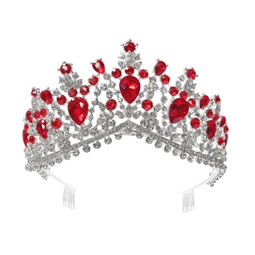 Ipetboom 1stk Krone Der Braut Schmuck Kleid Kaschmir Gotische Krone Für Braut Dekorativ Hochzeit Kostüm Krone Für Die Braut Fotozubehör Rot von Ipetboom