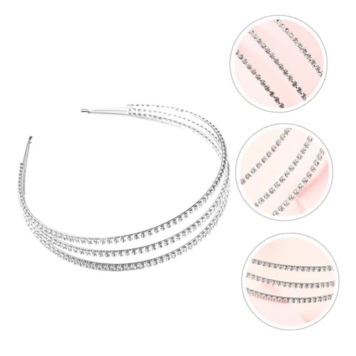 Ipetboom Braut Kopfschmuck 1Stk Strass-Stirnband haarschmuck Strasssteine Schal Diamant Kopfbedeckung Damen Gewelltes Stirnband von Ipetboom