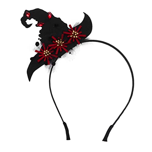 Ipetboom 1stück Halloween Wizard Hut Haarreif Verstellbar Design Für Partys Und Tägliches Tragen Schwarz-rot Für Halloween-dekoration Und Kostüme von Ipetboom