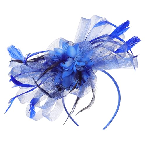 Ipetboom 1stück Braut Haarklammer Mit Federn Und Tüll Elegantes Haaraccessoire Für Hochzeiten Und Partys Kunstvolle Haarspange Für Damen Braut Und Festtagszubehör Royalblau von Ipetboom
