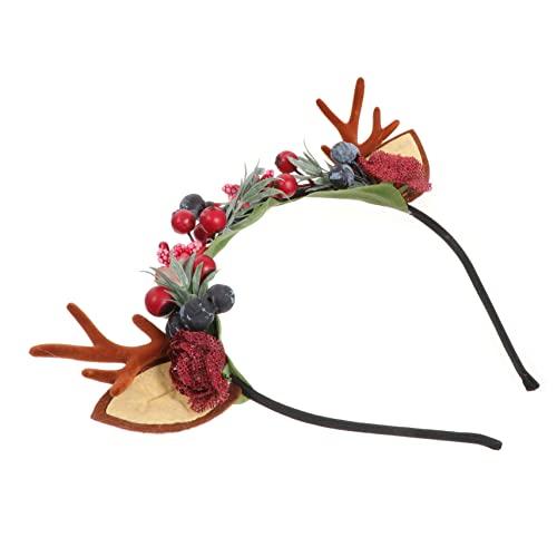 Ipetboom 1stück Weihnachts-haarreif Mit Rentiergeweih Und Beeren Festliche Haarschmuck-dekoration Für Erwachsene Für Weihnachten Und Partys Einzigartiges Accessoire Für Einen von Ipetboom