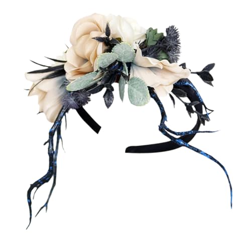 Ipetboom Weihnachtliches Haarband Mit Blumen Und Rentiergeweih Vintage-stirnband Für Damen Und Mädchen Haaraccessoires Für Hochzeiten Weihnachtsfeiern Und Fotoshootings von Ipetboom