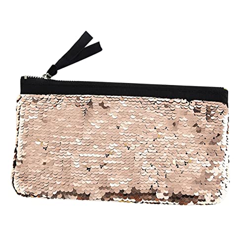 Ipetboom Kosmetiktasche Für Damen Mit Pailletten Reißverschluss Langlebige Münzaufbewahrungstasche Für Geldbörse Schlüssel Telefon Kosmetika Karten Und Mehr von Ipetboom