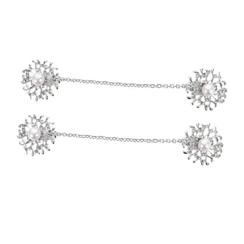 Ipetboom 2 Cinch Clips Strickjacken Clips Mit Perlen Im Vintage Stil Für Damen – Schalklammer Aus Legierung Für Damenkleidung – Stilvolle Kragenkettenklammer Für Formelle Und von Ipetboom