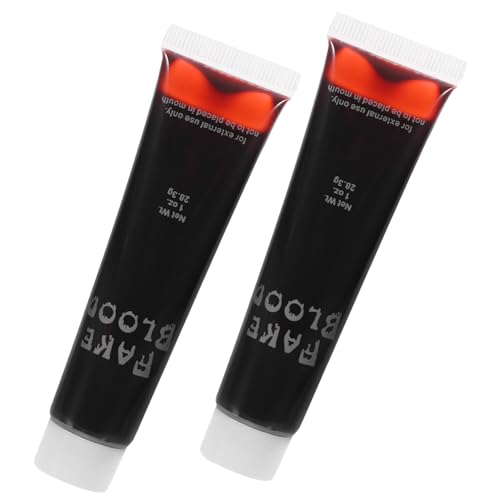 Ipetboom 2 Halloween Falsches Blut Halloween- Make-up-kit Für Spezialeffekte Gefälschte Haut Gesicht Fake-halloween Zombie-aufkleber Halloweenkostüm Halloween-make-up Vampir Gummi Rot von Ipetboom