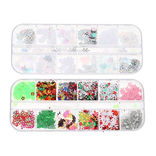 Ipetboom 2 Kisten Nagelsticker Zu Weihnachten Weihnachtsdeko Nagelkunst-dekore Maniküre-ornamente Nagelverzierung Nageldekore Maniküre-glitzer Nagelglitzer Selber Machen Das Haustier von Ipetboom